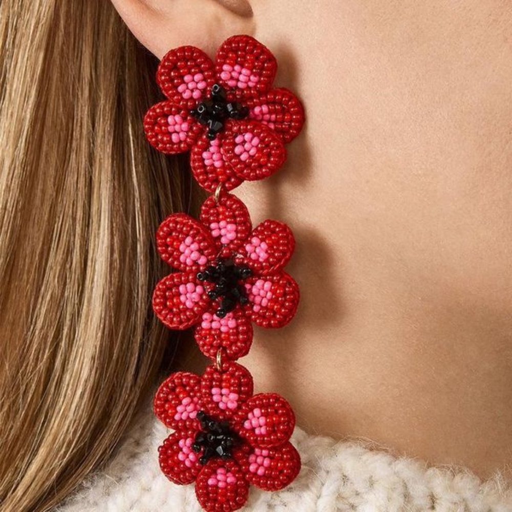 NEW! Bohemian Flowers Long Earrings